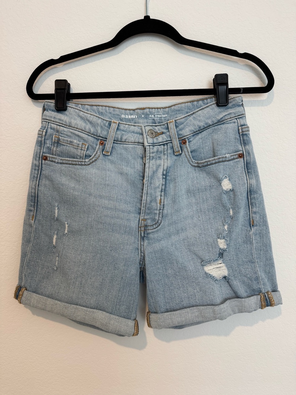Old Navy OG Straight High Rise Secret Smooth Pockets Woman Denim Shorts